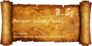 Merger Szidónia névjegykártya